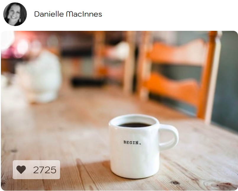 mug says begin on table